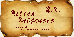 Milica Kuljančić vizit kartica